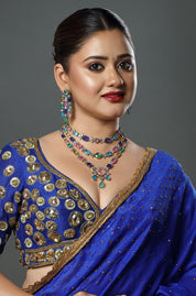 Pastel Navratna Layered Necklace Set