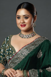 Blush Emerald Floral Polki Choker Set