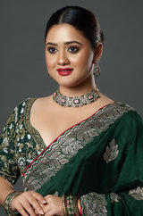 Blush Emerald Floral Polki Choker Set