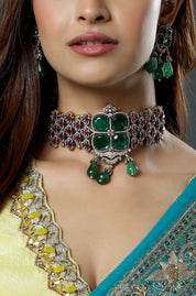 Victorian Emerald Doublet Choker Set