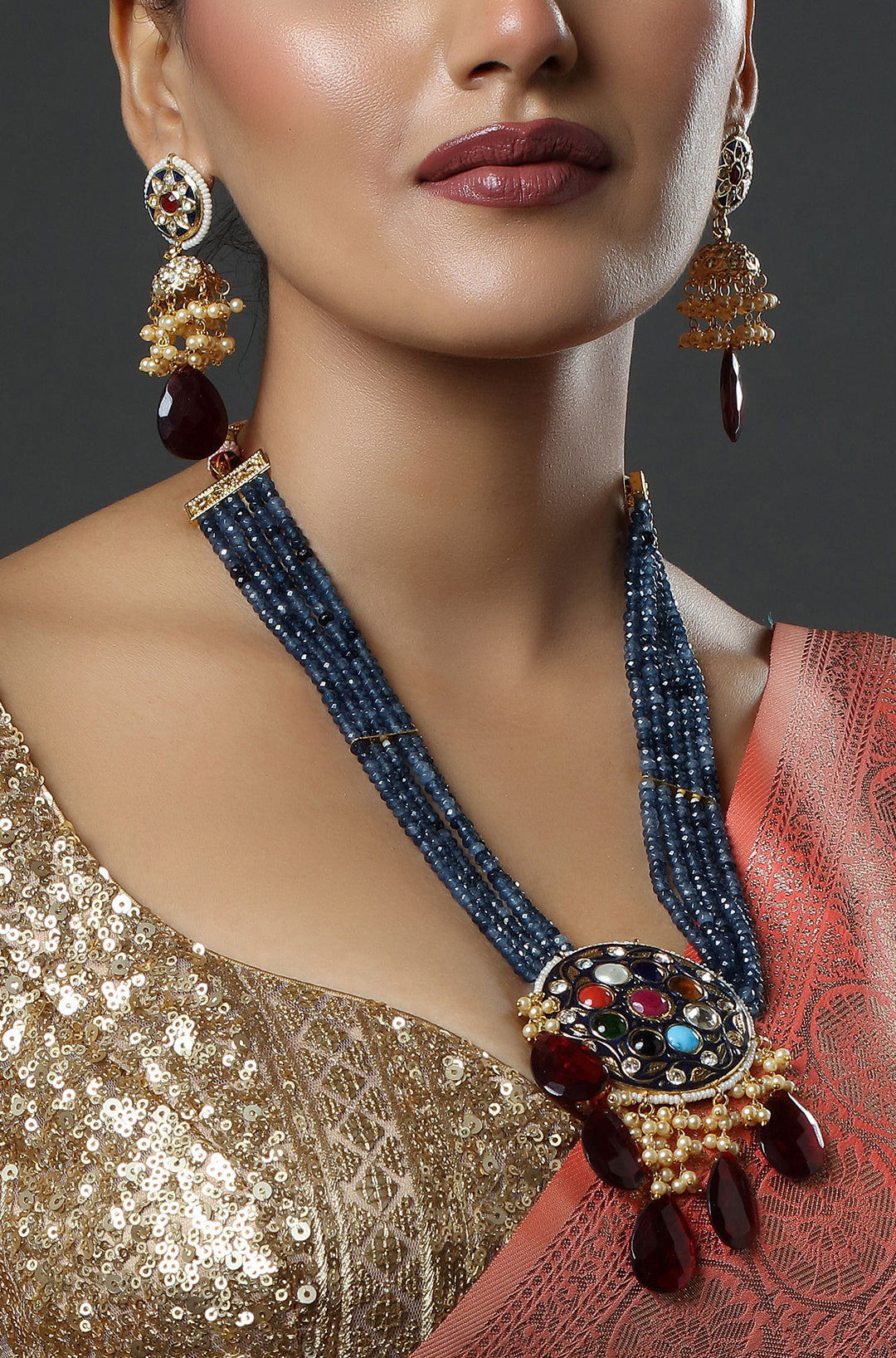 Royal Indigo Array Necklace