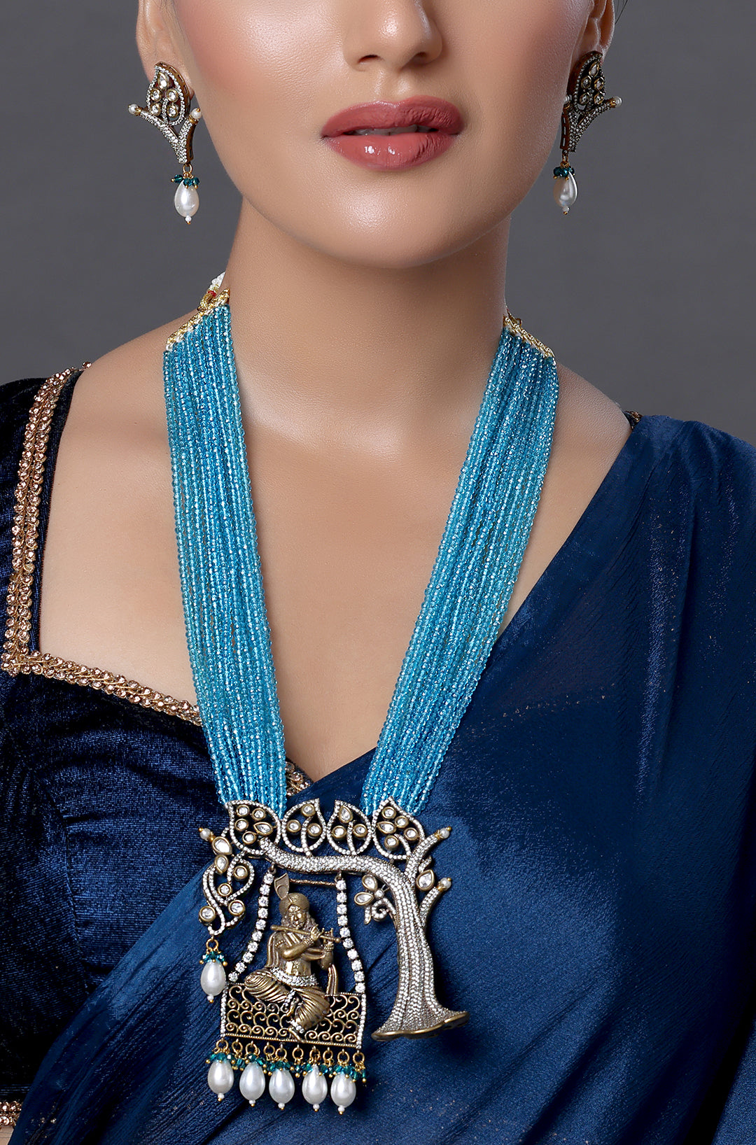 Kanha ji Diamond and Beaded Necklace