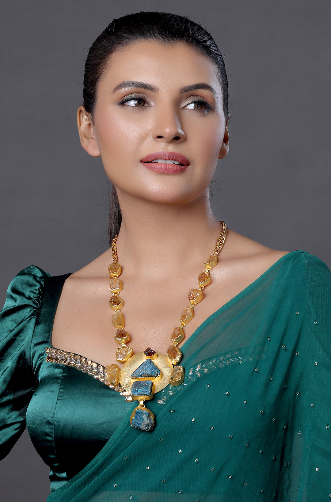 Crystal Necklace with Gold Plated Pendant