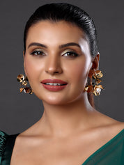 Gold Plated Contemproray Hoop with Pearl