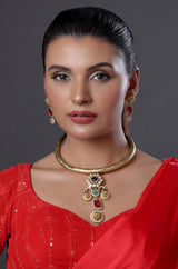 Elegant Gemstones Choker Necklace Set