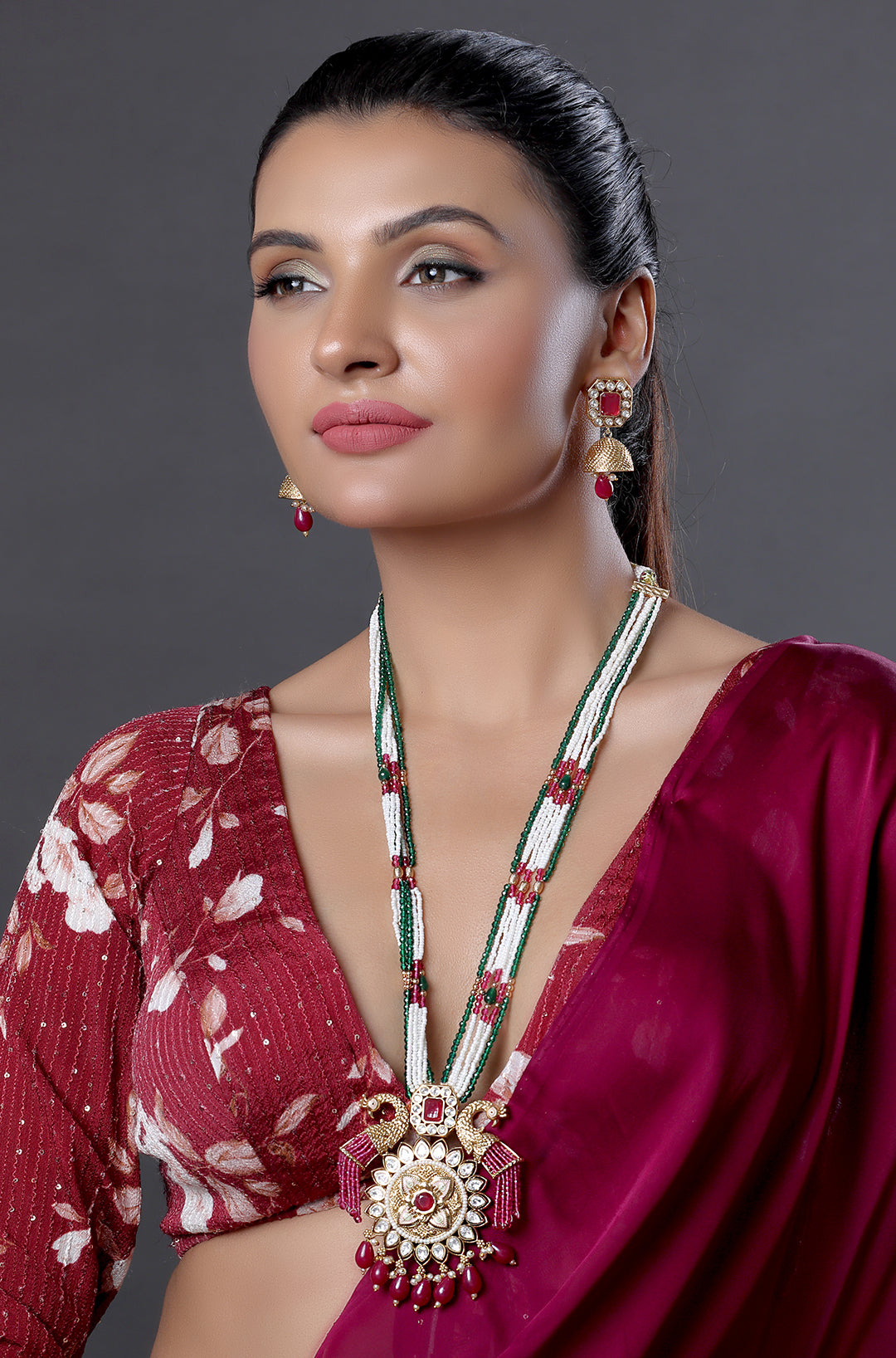 Rani Haar with Peacock Design Necklace Set