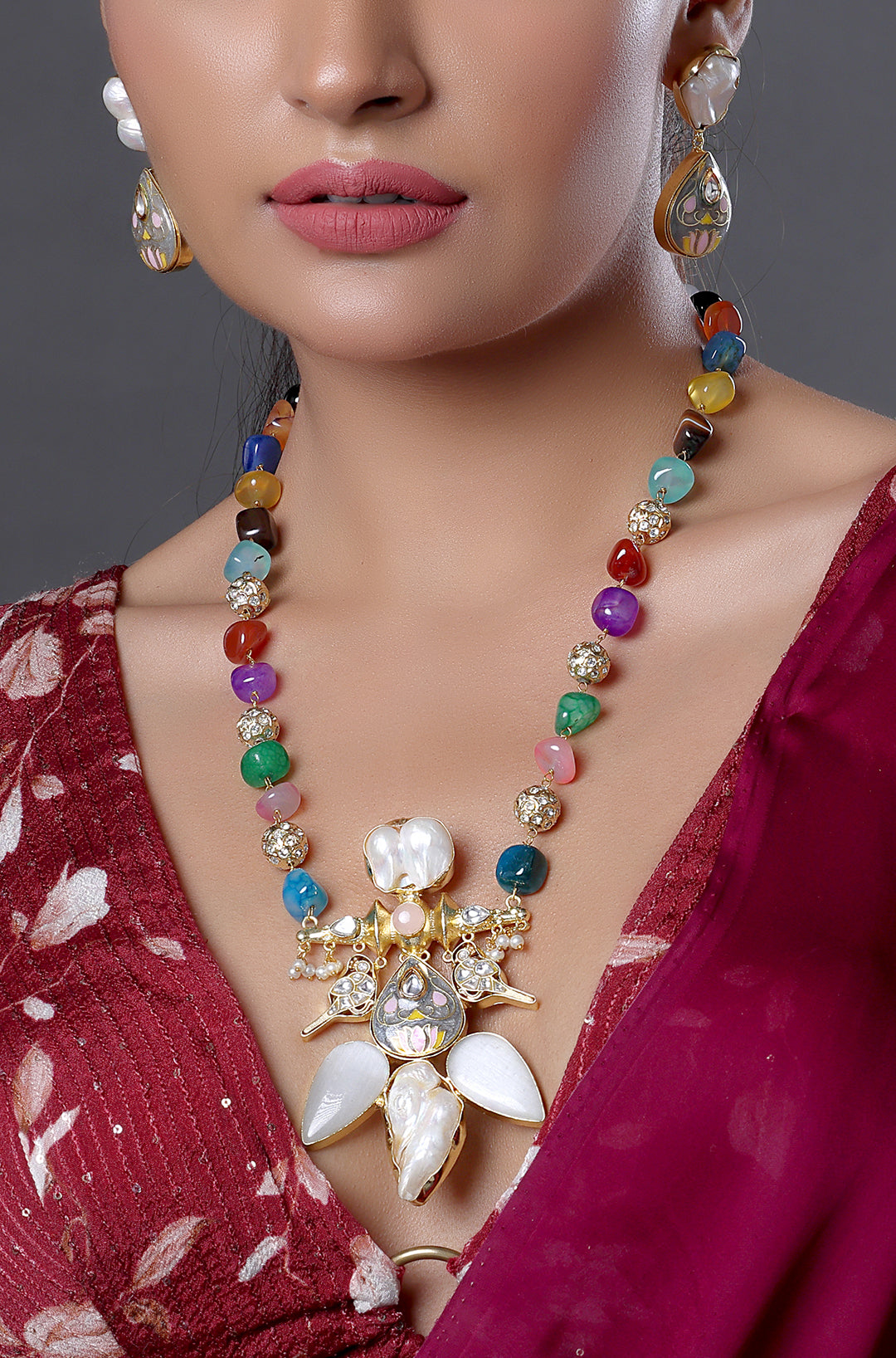 Tribal Necklace with Precious Stones