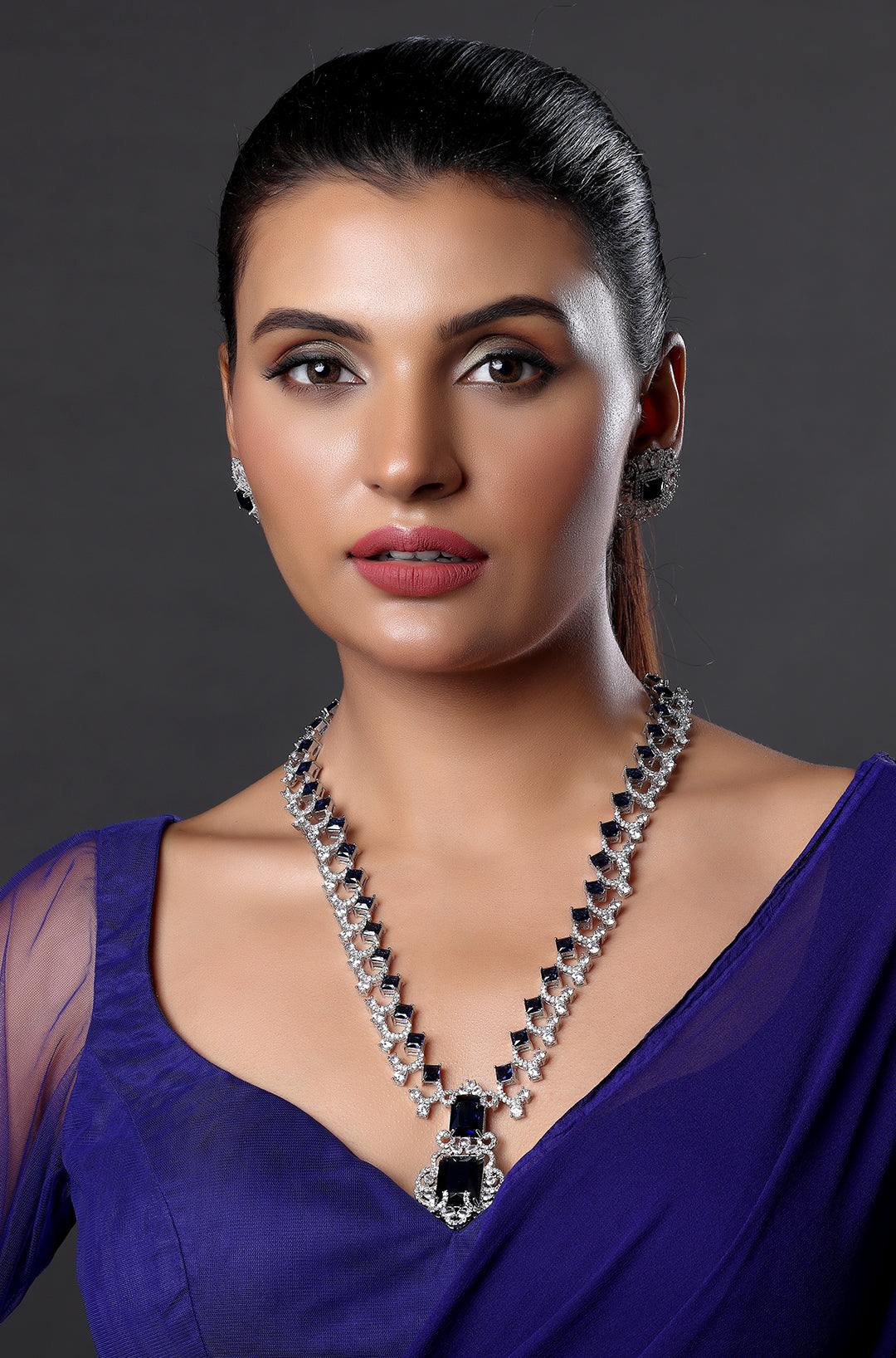 Midnight Sapphire Crystal Necklace Set
