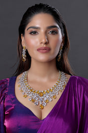 Large Diamond Necklace Set with Maang Tika