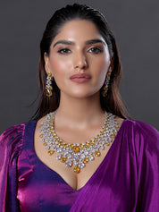 Large Diamond Necklace Set with Maang Tika