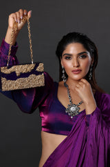 Resin Purple Purse Bridal Minaudiere Clutches