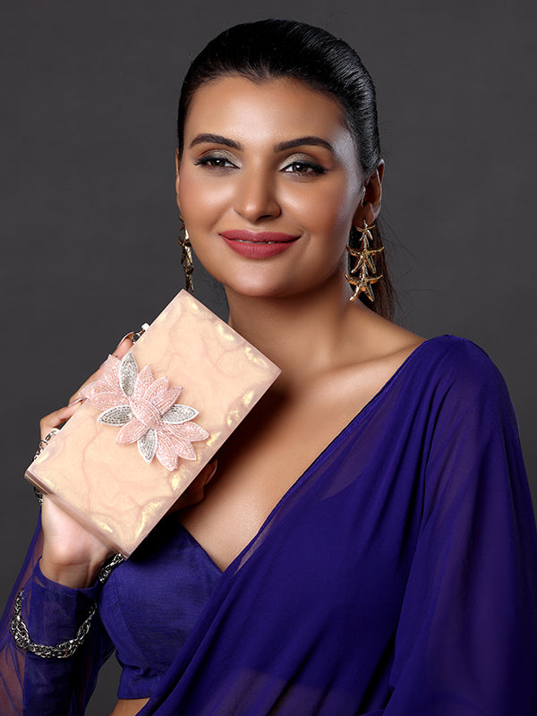 Pink Pearl Fern Minaudiere Clutches