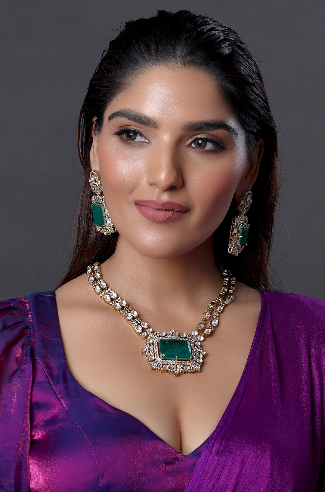 Reception Style Large Pendant Necklace Set