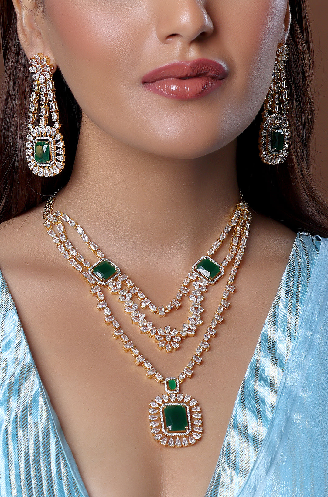 Reception Style Large Pendant Necklace Set