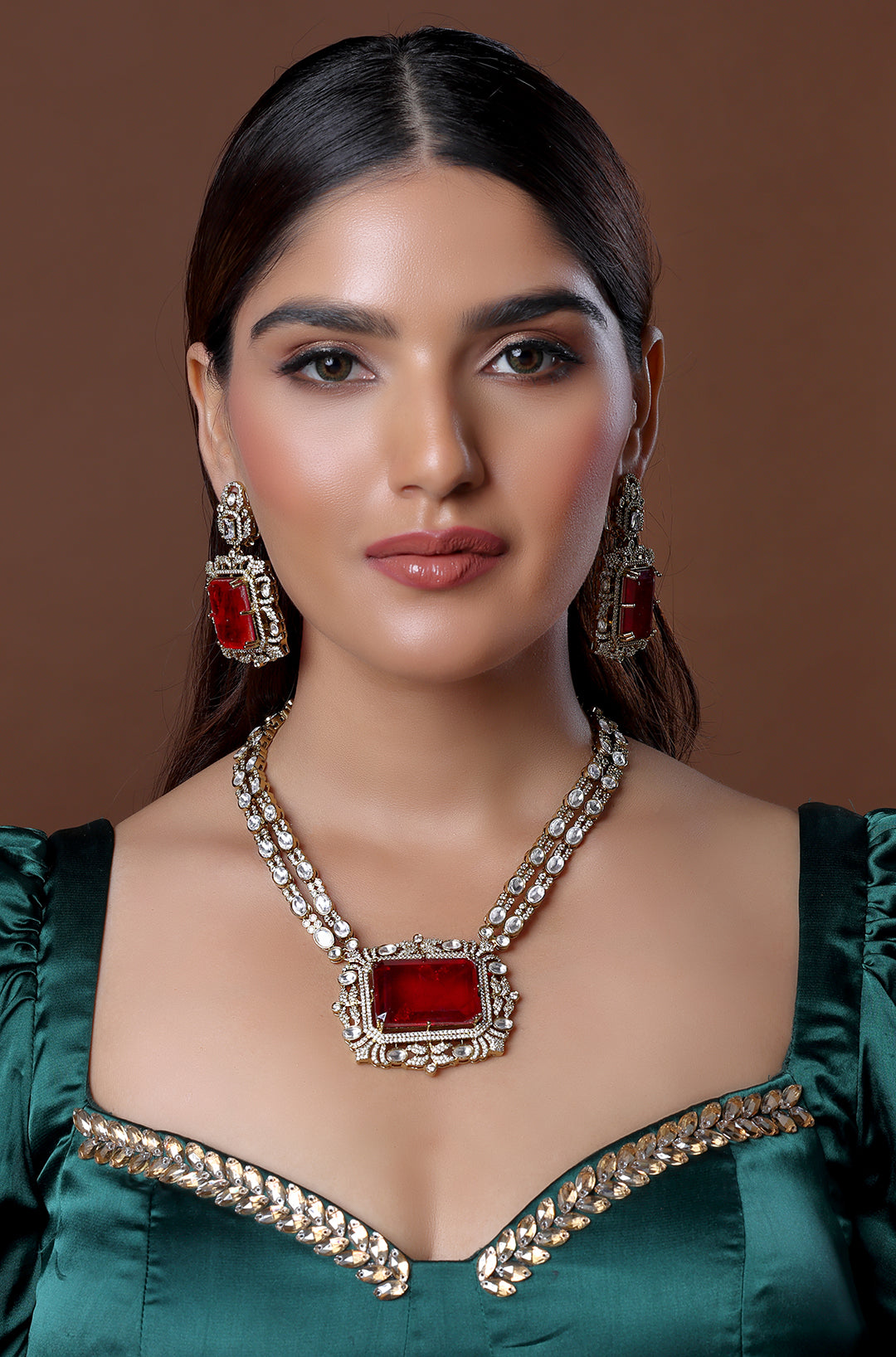 Reception Style Large Pendant Necklace Set