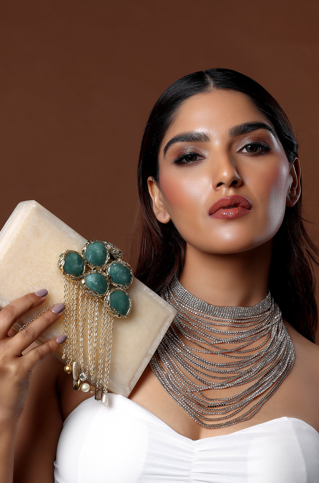 Luxury Ivory Resin Minaudiere Clutches