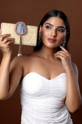 Ivory Gold Baroque Minaudiere Clutches