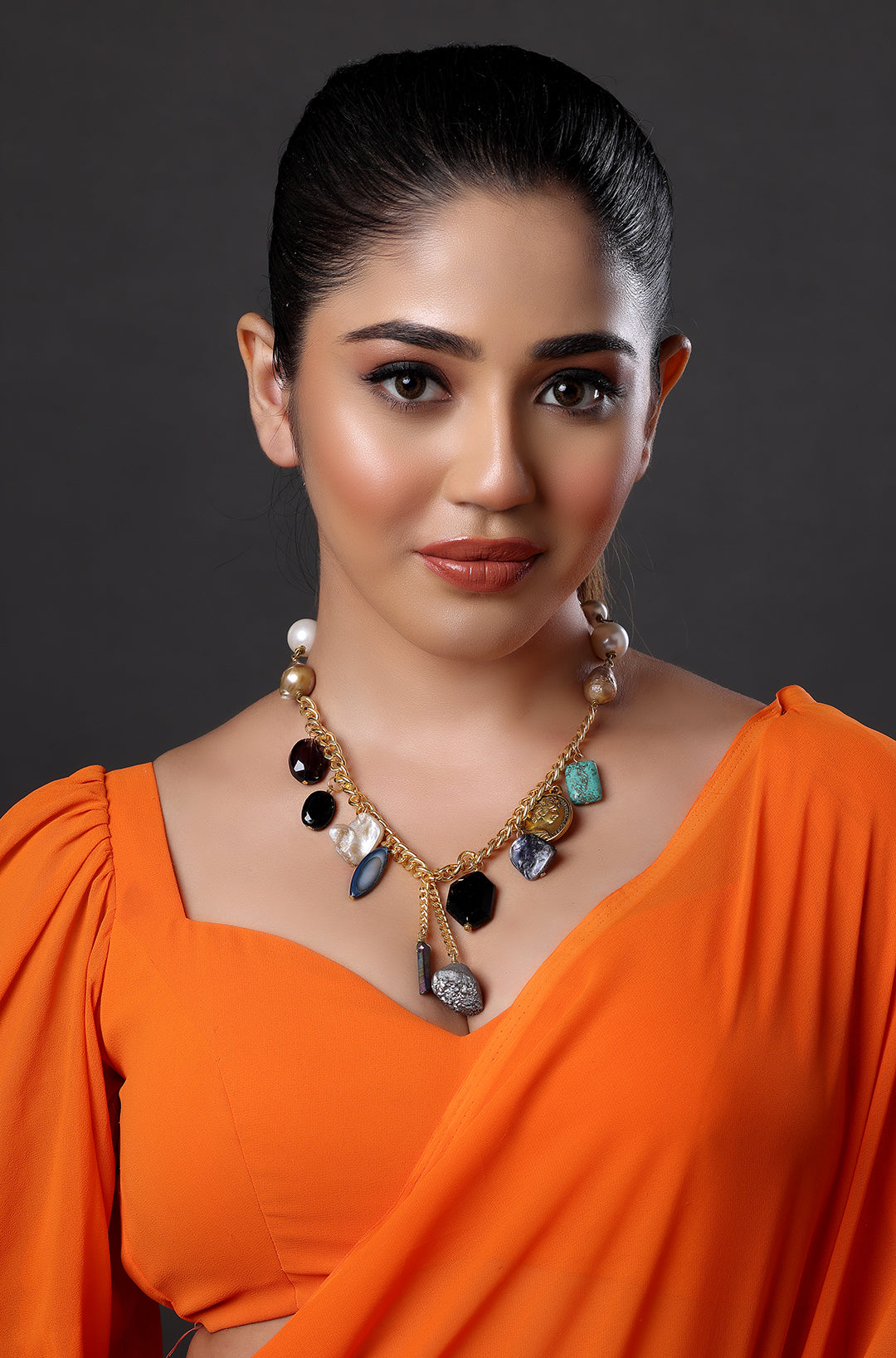 Charm Gemstone Statement Necklace