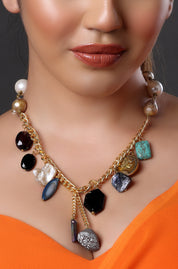 Charm Gemstone Statement Necklace