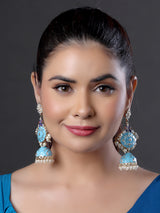 Sky Blue Serenade Jhumkas