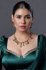 Gem Charm Gold Necklace