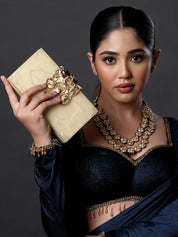 The Golden Garden Ivory Gold Minaudiere Clutches
