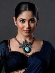 Unique Feathered Style Large Pendant Necklace