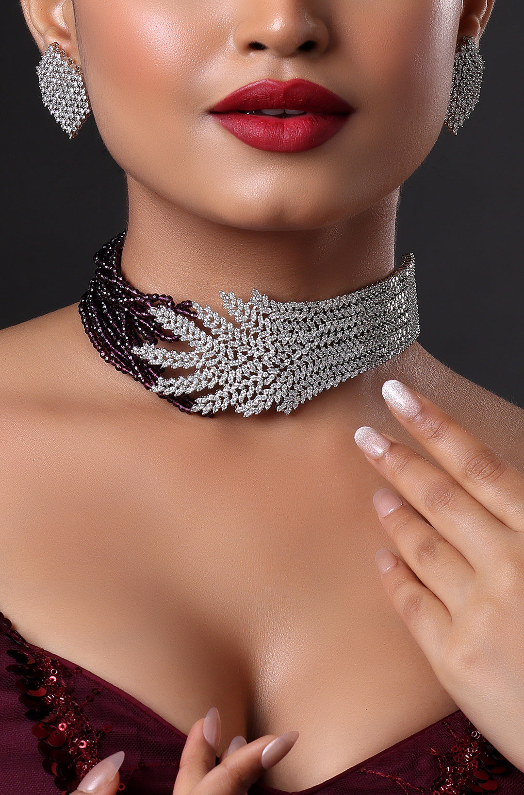 Premium Quality CZ Zircon Mauve Necklace