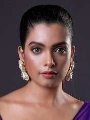 Pearl beaded Handcrafted Kundan Earrings
