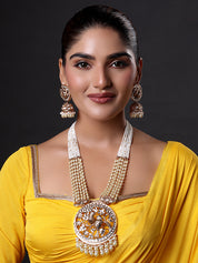 Pearl Kundan with Birds Meenakari Designer Necklace