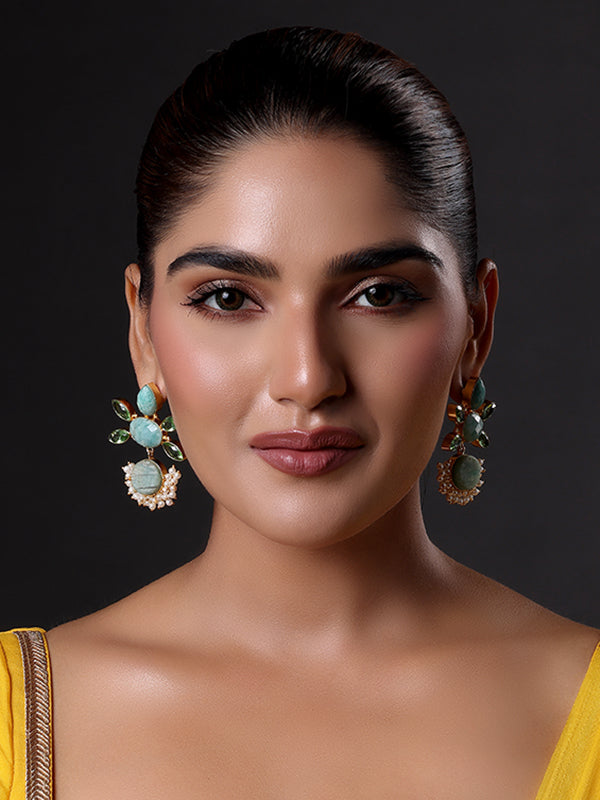 Turquoise Oval Opulence Earrings
