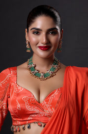 Green Ethnic Kundan Necklace