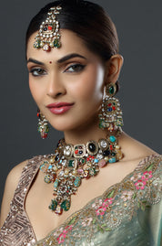 The Emerald and Ruby Chandelier Empress Necklace