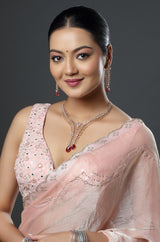 Bollywood Inspired Silver-Plated Ruby AD Studded Necklace