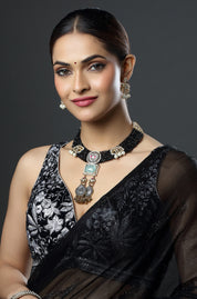 The Black and Silver Mughal Noir Choker Necklace