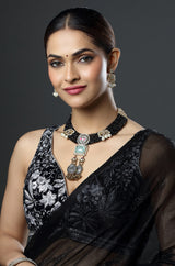 The Black and Silver Mughal Noir Choker Necklace