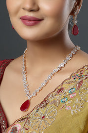 The Modern Ruby Dewdrop Necklace
