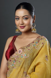 Sunlit Kundan Jhumka Earrings with Yellow Stone Accents