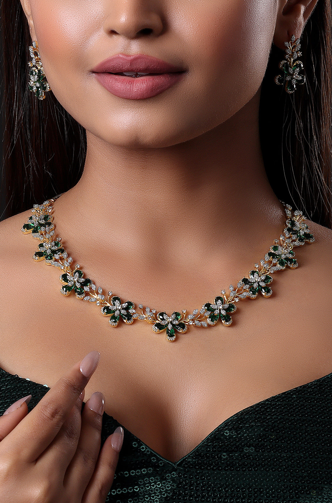 CZ Emerald Short Necklace