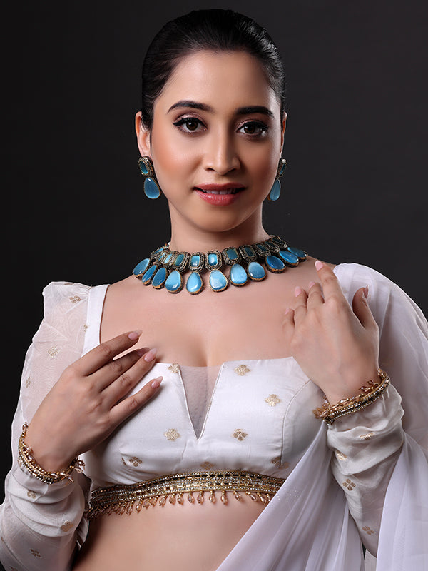 Gold-Plated Kundan-Studded Necklace