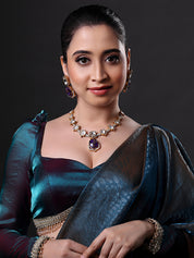 Sabyasachi Inspired Rich Purple Doublet Stones Necklace