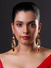 Ruby Red Crystal Dangler Earrings