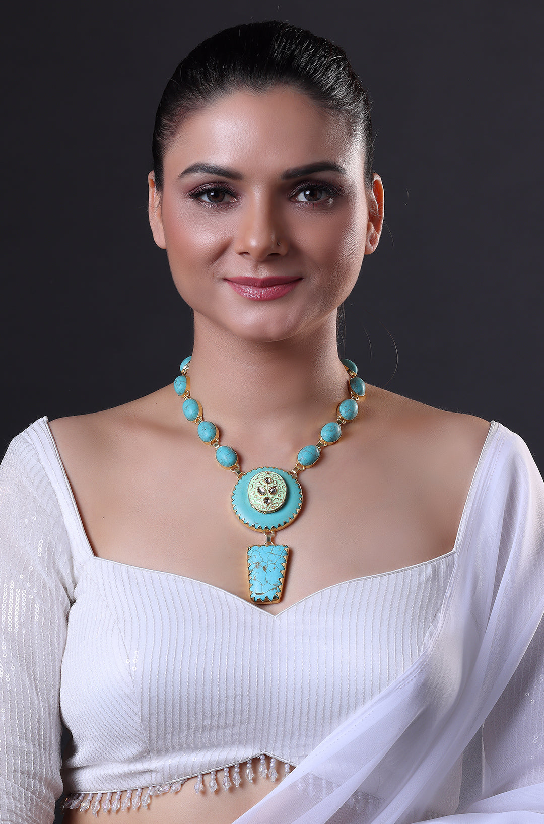 Chunky Turquoise Statement Necklace