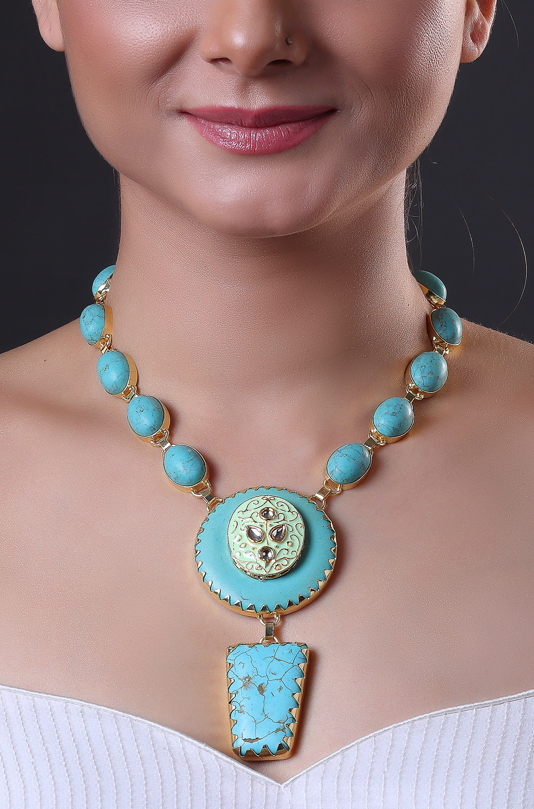Chunky Turquoise Statement Necklace