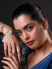 Gold Plated Firoza Bracelet with Charms