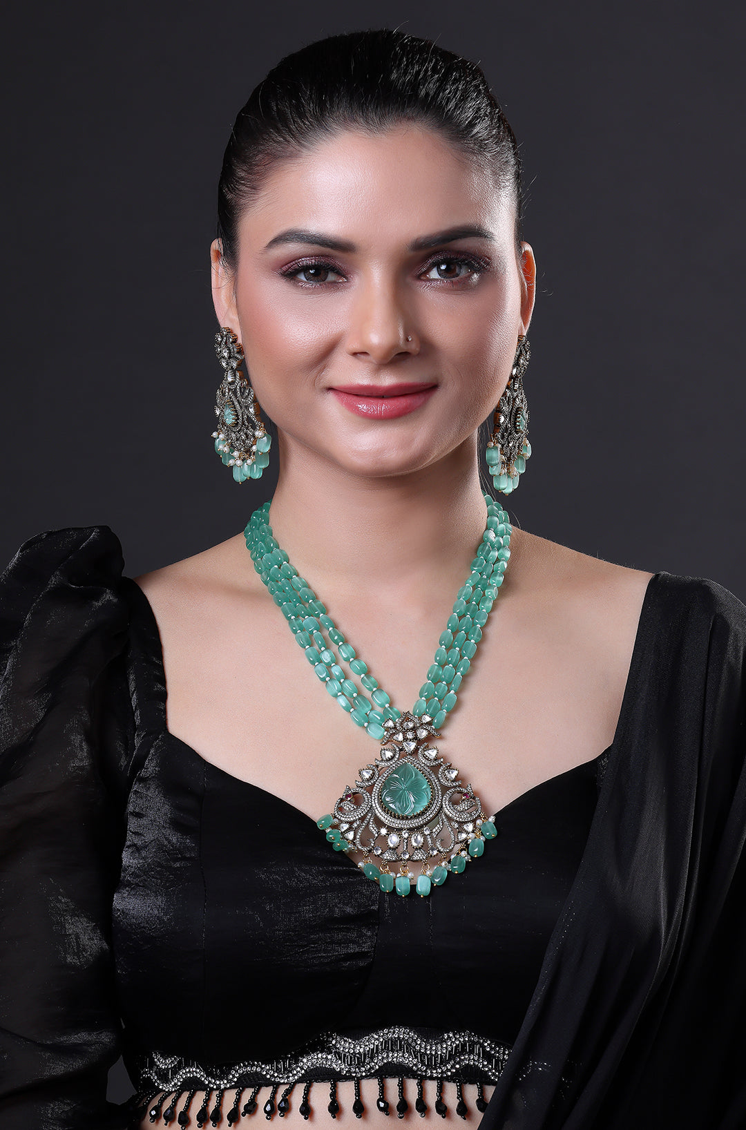 Victorian Bandai Mala Bollywood Celebrity Inspired Polki Kundan Necklace