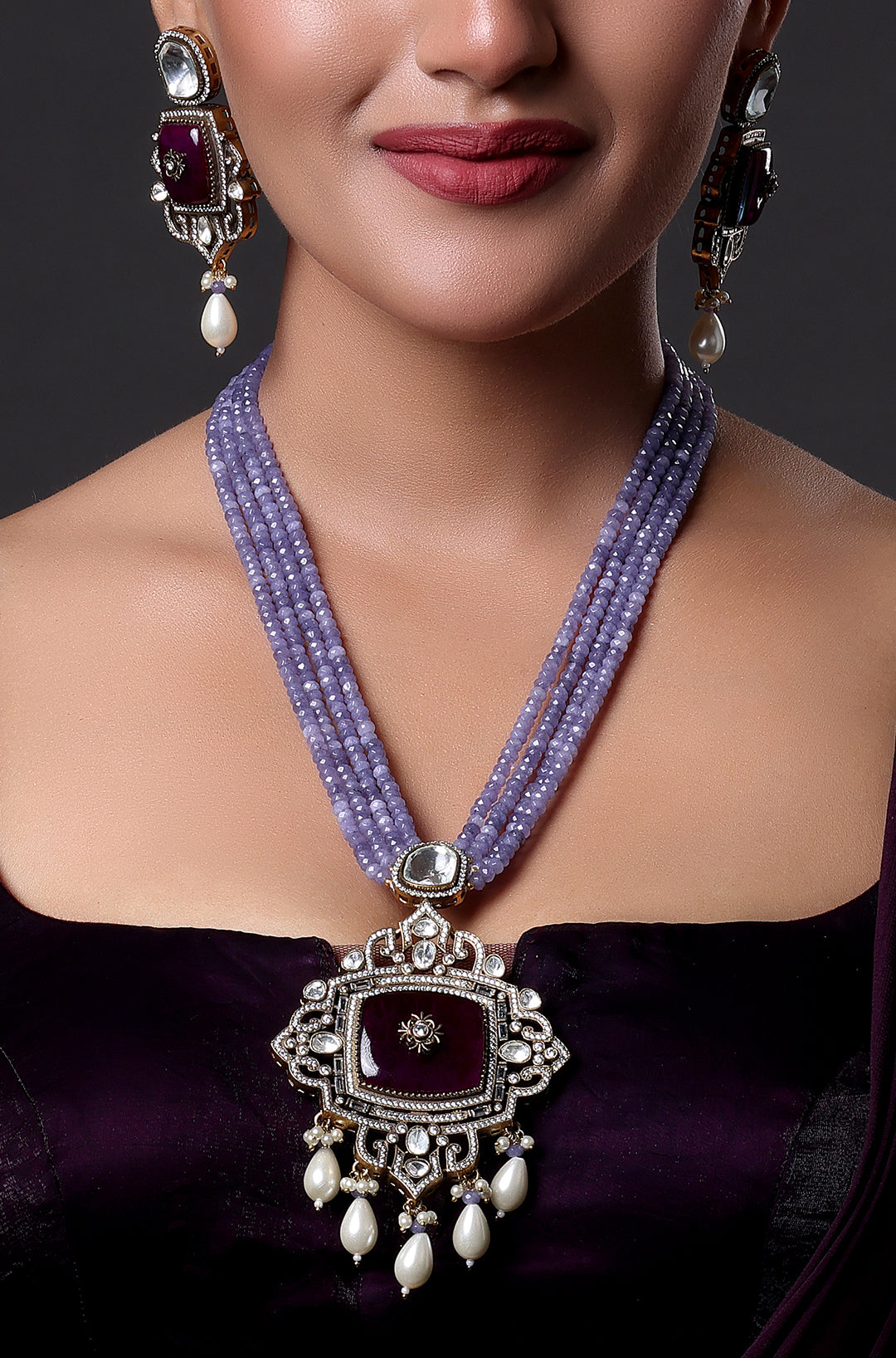 Falguni Beaded Polki Necklace