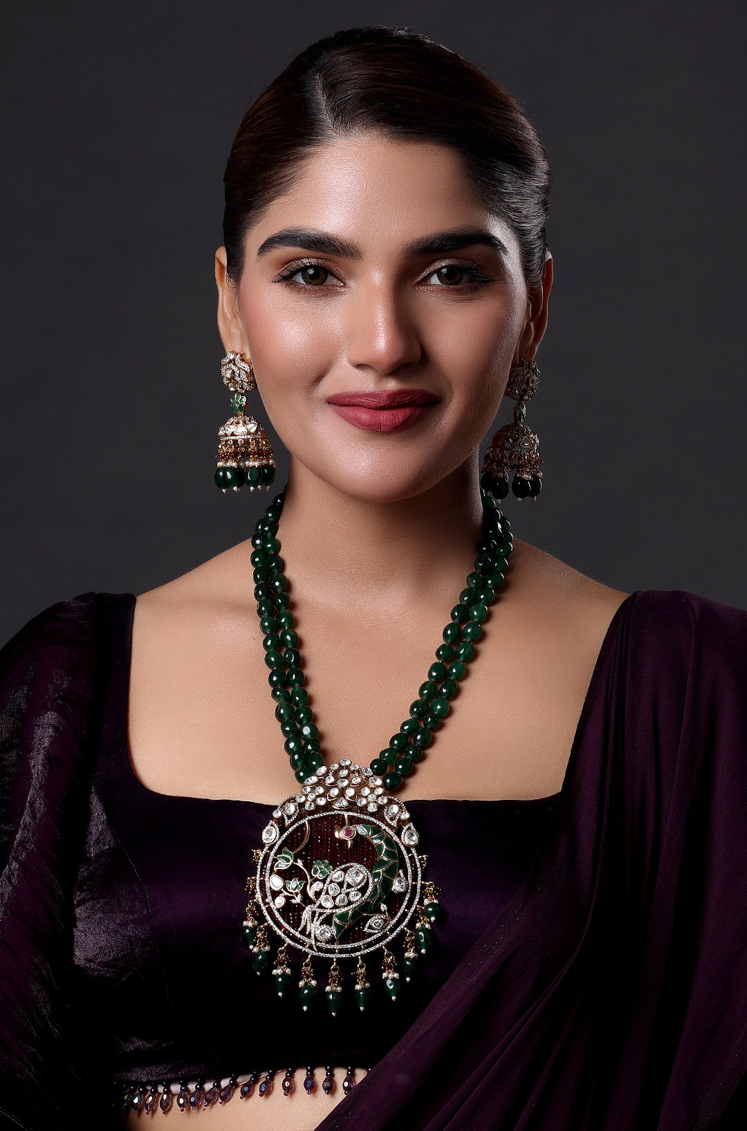 Rhodium Plated Cubic Zirconia Studded Necklace