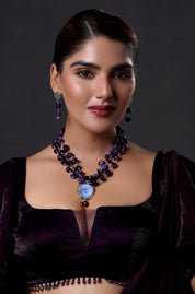 Purple Agate Stone Necklace