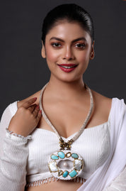 Textured Bezel Natural Stone Necklace